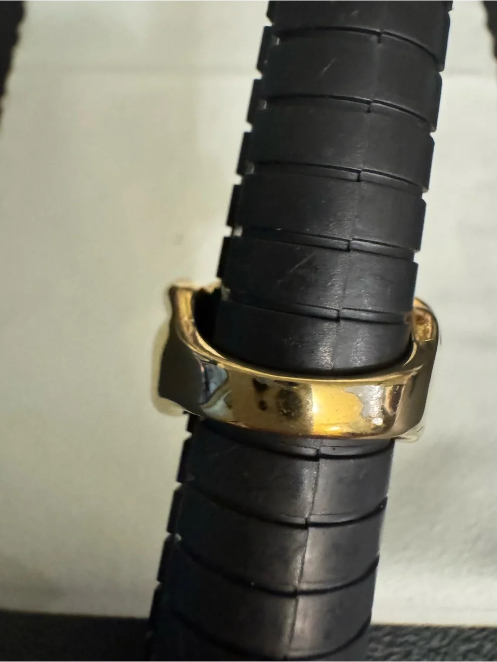 Gold Tone Stainless Steel Twisted Dome Women's Ring 6.5